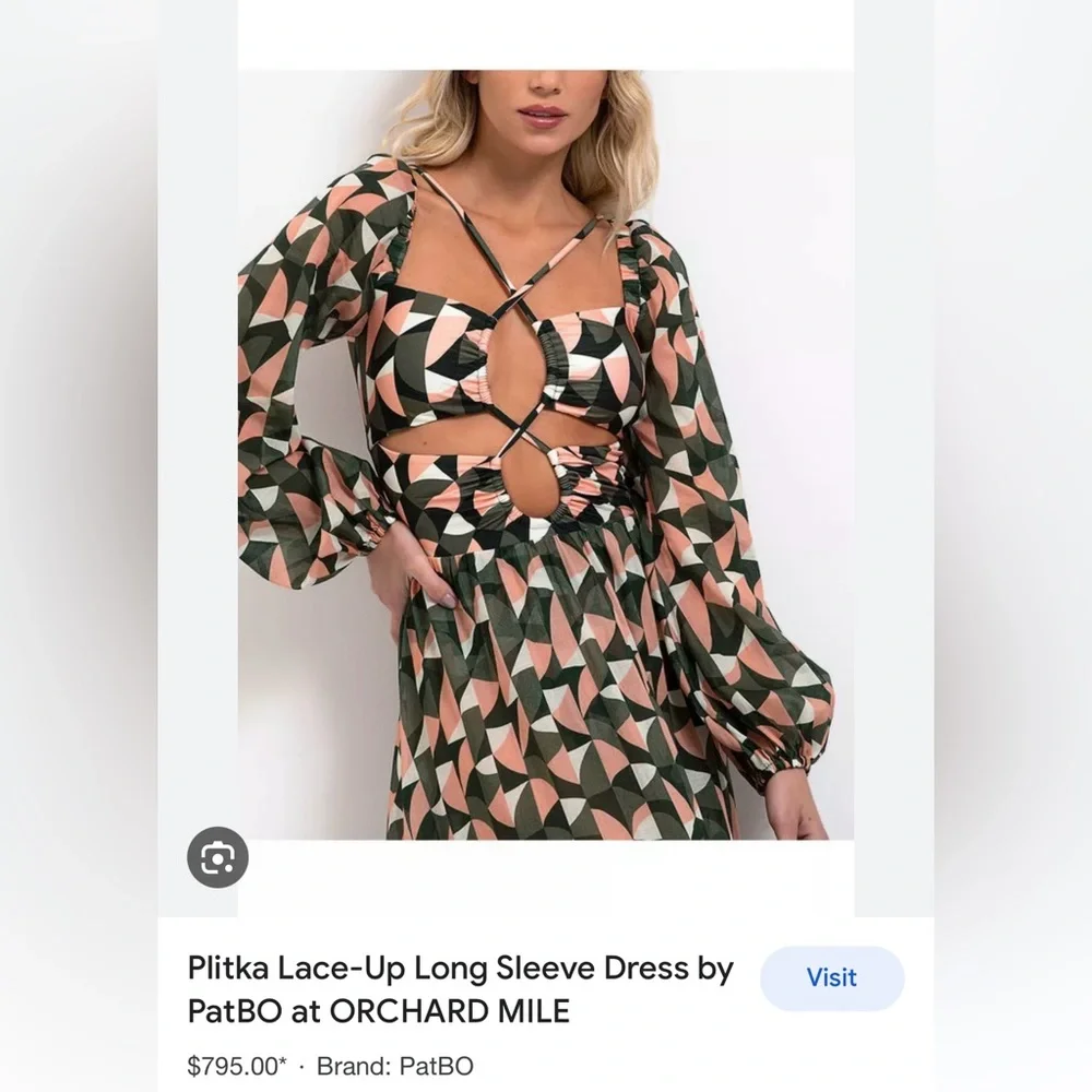 PatBO Beautiful Plitka lace-up dress, Size XL - Picture 4 of 10